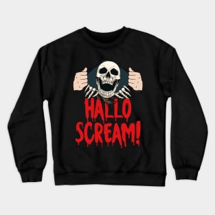 Scary Halloween Skeleton Skull Head Horror Trick Or Treat Crewneck Sweatshirt